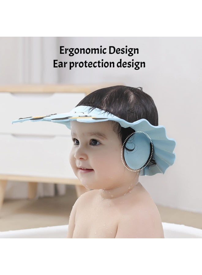 Daytoyz Baby Shower Cap Bathing Protection Adjustable Hair Washing Hat Silicone Bath Head Cap Visor Cap Waterproof Shampoo Cap Soft Bathing Hat for Toddlers Kids Baby 0-6 Years - Image 3